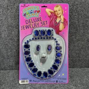 Vtg 1987 Imperial Toy Co. Jewels & Gems Necklace Ring Jewelry Set Kids dress up